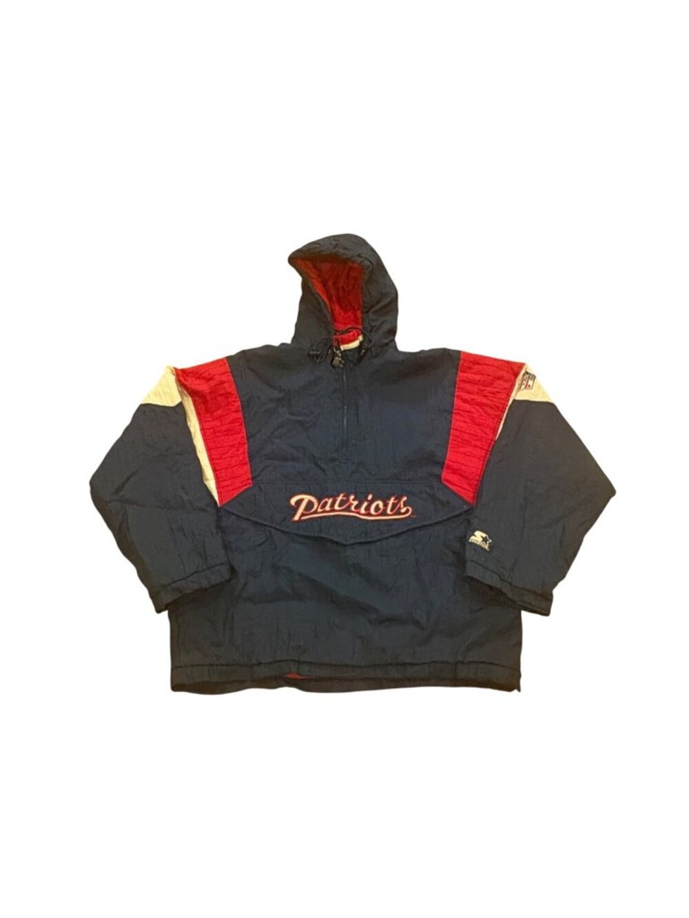 Vintage 90s Starter New England Patriots Hooded NFL Puffer Jacket Men's Large